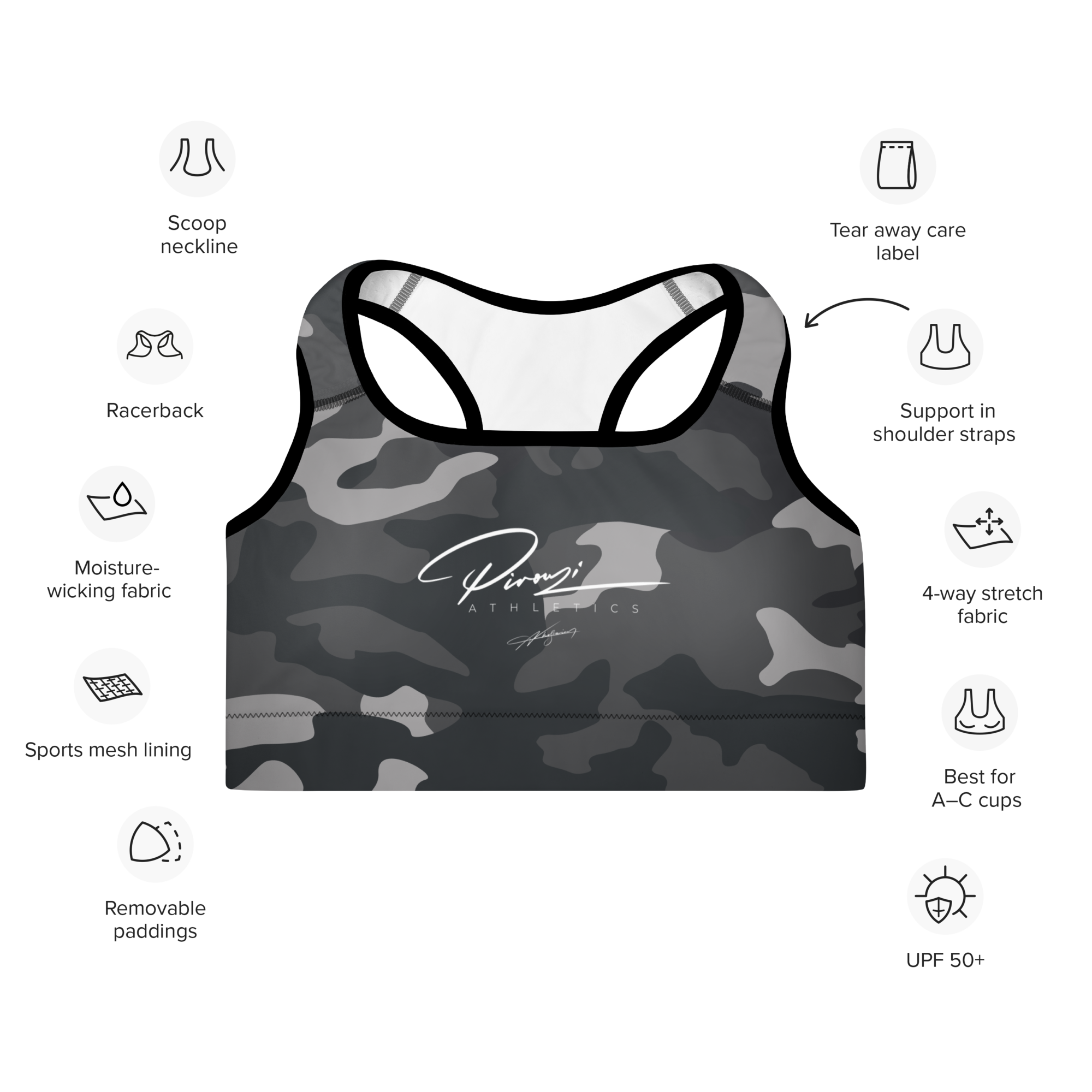 Pirouzi Athletics Padded Sports Bra
